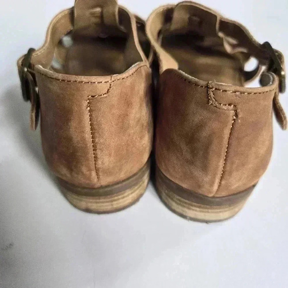 Lucky Brand Gladiator woven Brown Leather Sandals Sz 7 or 37.5 - Picture 6 of 10